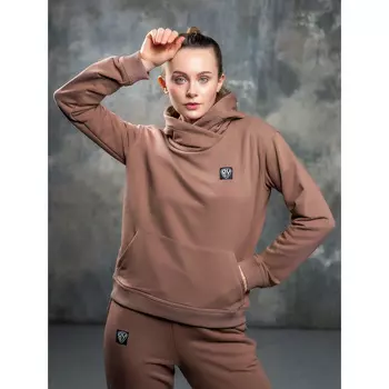 BY Толстовка женская, хлопок, размеры XS-XL, цвет какао