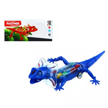 BY Ящерица с шестерёнками, 3хАА, ABS, свет, звук, движение, 27x12x9см