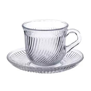 Чайная пара: чашка 200 мл, блюдце, стекло, "Глория"