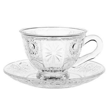Чайная пара: чашка 200 мл, блюдце, стекло, "Соната"
