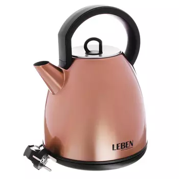 Чайник электрический 1,7 л LEBEN, 2200 Вт, нержавеющая сталь, бронза 291-072