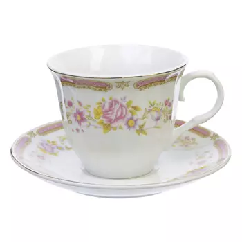 Чайный сервиз 2 предмета, фарфор, 220 мл, "Нежный вечер"