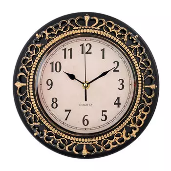 Часы настенные 25х25см, пластик, 1xAA, "С узорами"