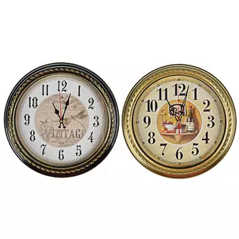 Часы настенные, 28см, пластик, 2 дизайна в декоративной раме