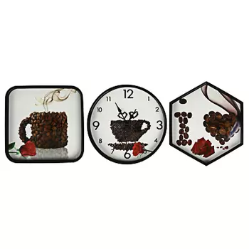 Часы настенные 30см с панно 30х30см и 34х39см, пластик, арт.6