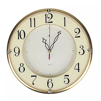 Часы настенные круг со вставками d=32,5см, корпус золото "Классика с узором"