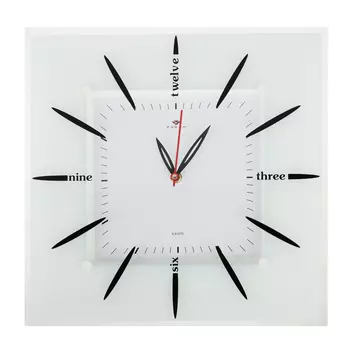 Часы настенные квадрат 35х35см, корпус белый "Абстракция"