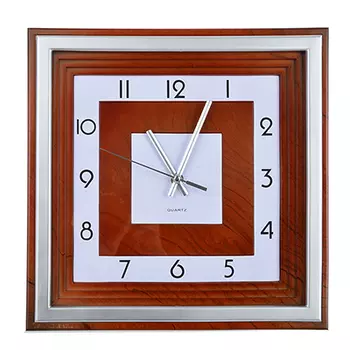 Часы настенные, квадратные, 1хАА, 31х31 см, серые с коричневым
