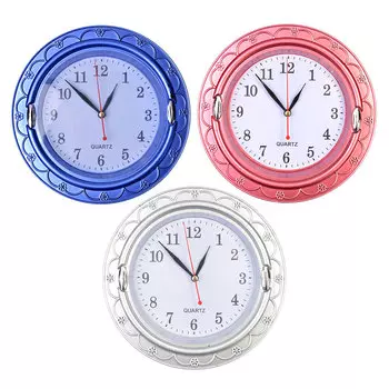 Часы настенные, пластик, 20см, 1хАА, 3 цвета