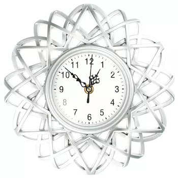 Часы настенные, пластик, 24,5см, серые, 1хАА