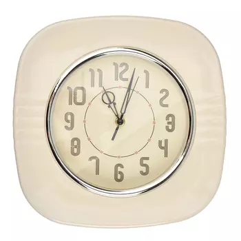 Часы настенные, пластик, 28x28x4,5 см, 1xАА