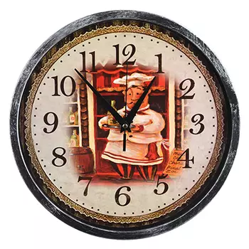 Часы настенные, пластик, 30 см, 1хАА, "Повар"