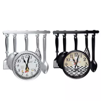 Часы настенные, пластик, 35x32,8x4,5 см, 1xАА, 2 цвета