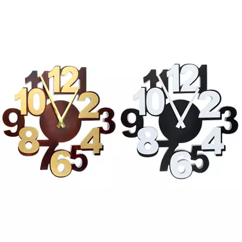Часы настенные, пластик, 35x34,5x4,5 см, 1xАА, 2 цвета