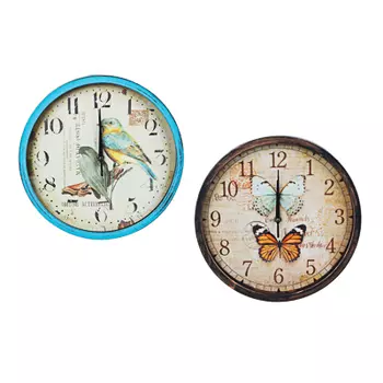 Часы настенные, с бабочками, пластик, 30 см, 1хАА