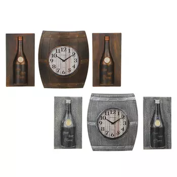 Часы настенные с панно в форме бочки, 77,7x41,2x5,8 см, пластик, 2 цвета