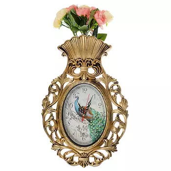 Часы настенные с вазой, 1хАА, 42х30 см