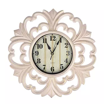 Часы настенные в декоративной раме, 1хАА, 40 см, розовые с патиной