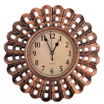 Часы настенные в декоративной раме, круглые, 1хАА, 30 см, темная бронза