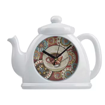 Часы настенные в форме чайника, 1хАА, 5,5х21 см, белые