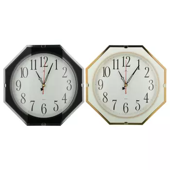 Часы настенные восьмигранник 33х33см, пластик, 2 цвета
