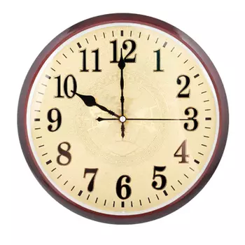 Часы настенные золотые, плавный ход, пластик, d29,5см, 1хАА