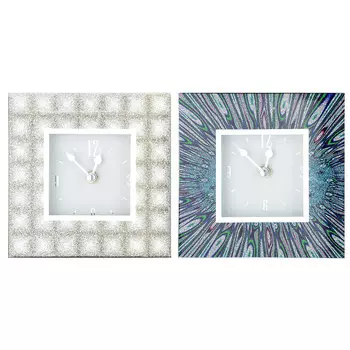 Часы настольные стеклянные, 14х14х3,5 см, 2 цвета, 1хАА