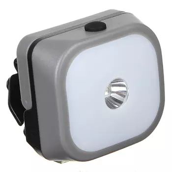 ЧИНГИСХАН Фонарь налобный, с крепежом на велосипед, 1 COB + 12 SMD, 2 Вт, 3xAAA, 6x6,5х4см, пластик