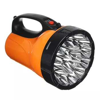ЧИНГИСХАН Фонарь прожектор 18 ярк. LED, 3xАА / вилка 220В, пластик, 17x11 см