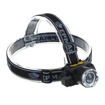 ЧИНГИСХАН Фонарик налобный, XPE, 5 Вт, 6х7см, 3 режима, 1500мАч, USВ кабель, пластик,1 цвет