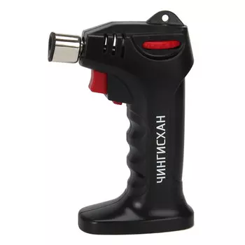 ЧИНГИСХАН Горелка газовая с пьезоподжигом, заправляемая, 9,5x3,6x15см, металл, пластик, YZ-008