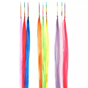 Цветные пряди волос на невидимках BERIOTTI, 25-28 см, 3 дизайна