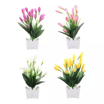 Цветочная композиция, весна, пластик, 4 цвета, 32-33х9см, арт 666354