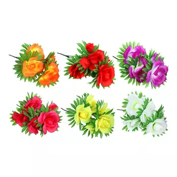 Цветок искусственный букет роз, 35 см, пластик