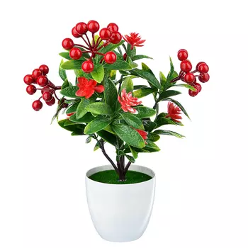 Цветок искусственный декоративный в горшке, 28х9 см, пластик