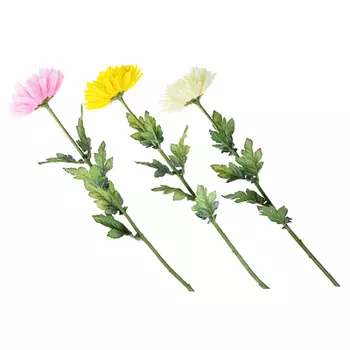 Цветок искусственный "Хризантема белая" 73см, пластик, полиэстер