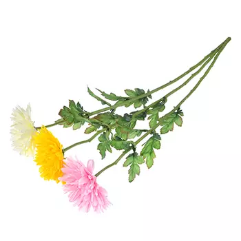 Цветок искусственный "Хризантема розовая" 73см, пластик, полиэстер