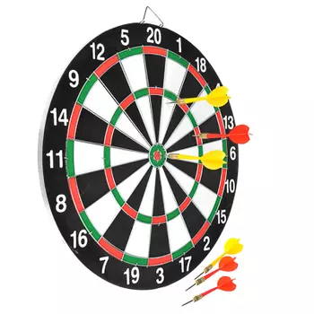 Дартс 15" с 6 стрелами 15"х2/5", 37см, пластик, бумага, металл, BL-15326