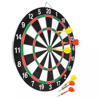 Дартс 15" с 6 стрелами 15"х2/5", 37см, пластик, бумага, металл, BL-15326