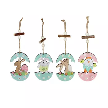 Декор Пасхальный подвеска, МДФ, 10 см, 4 дизайна