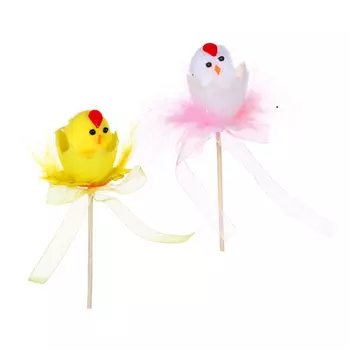 Декор Пасхальный, топпер, курочки, 18 см, 2 цвета