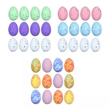 Декор Пасхальный в виде яиц, 12 шт., 6 см, пенопласт, 3 вида