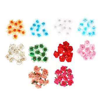 Декор швейный 10шт, полиэстер, пластик, d3,5см, 5 цветов, DEC2016-2