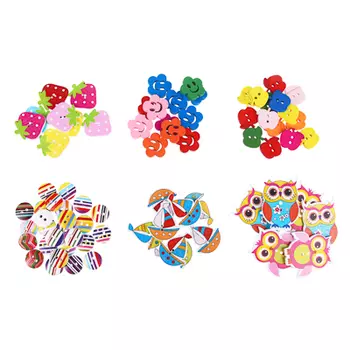 Декор швейный фигурный в наборе, дерево, 3-6 дизайнов, арт.1