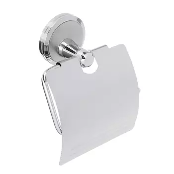 Держатель для туалетной бумаги с крышкой SonWelle Сатин, хром/хром матовый