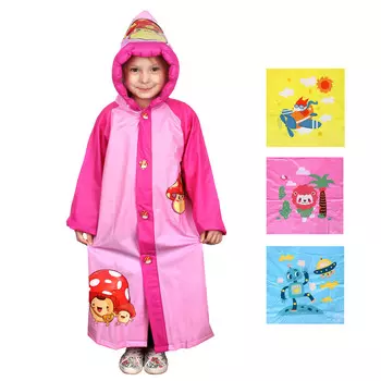 Детский дождевик-плащ INBLOOM, ПВХ, 100 мкр., р-р: S,M,L