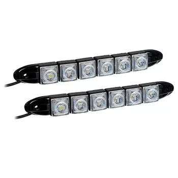 Дневные ходовые огни NEW GALAXY, LED 6шт, гибкий пласт. корп., 175мм, 12V, белый, 2шт.