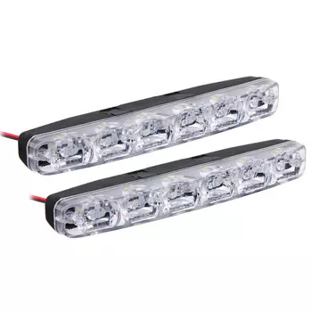 Дневные ходовые огни NEW GALAXY, LED 6шт., пласт. корп., 155мм, 12V, белый, 2шт.