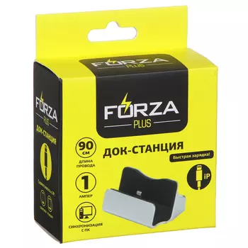 Док-станция FORZA зарядка micro-USB, 1А, 5,5х7,5 см, провод 90см, 2 цвета
