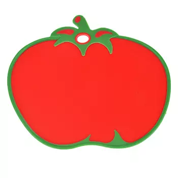Доска разделочная в форме помидора, прорезиненный пластик, 32х26 см